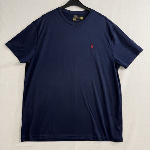 Polo Ralph Lauren Performance T-Shirt Mens Size Large Navy Blue Crew Neck - Picture 1 of 7